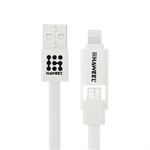Haweel Lightning og Micro USB Kabel - Hvid